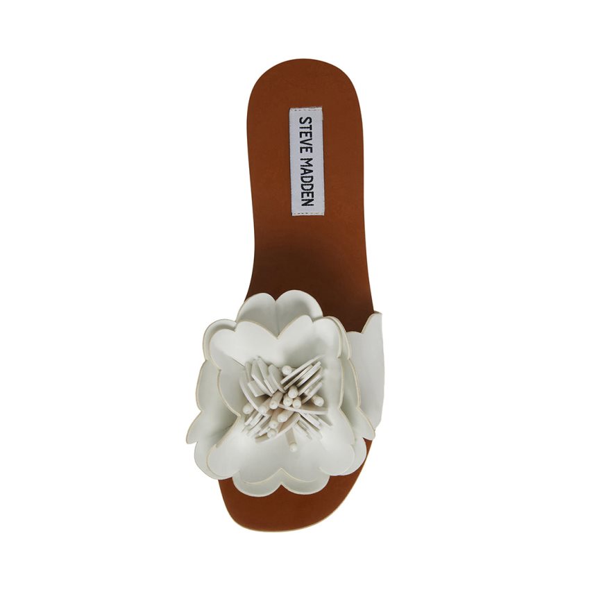 Sandalias Planas Steve Madden Chelsea Mujer Blancas | ES BCE218